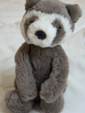 Jellycat London Bashful Raccoon Plush 8” Stuffed Animal RARE Hard To Find